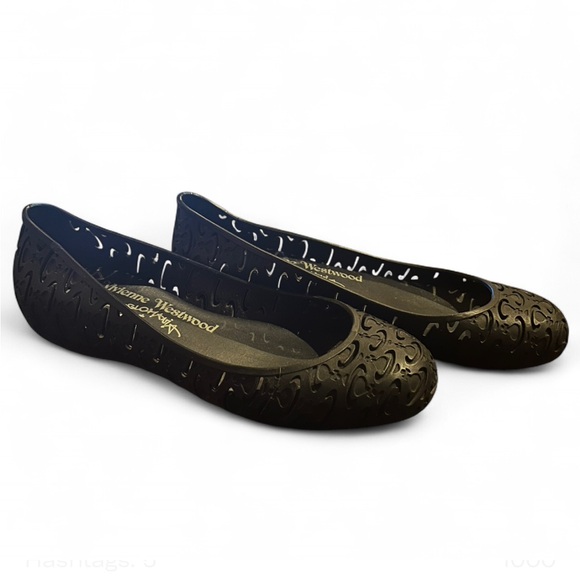 Rare Vivienne Westwood Black Cutout Ballet Flats - Picture 1 of 4